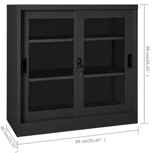 Berkfield Sliding Door Cabinet Anthracite 90x40x90 cm Steel