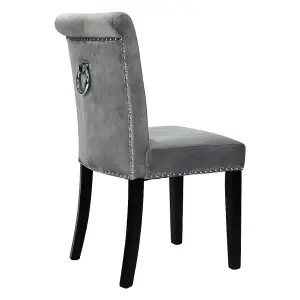 Tufted Velvet Chair Dining Chair with Nailhead Trim