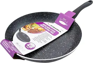 New Aluminum Deep Frypan Frying Pan Cooking Kitchen Handle Stir Cook Fry 28Cm