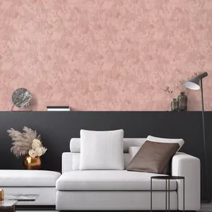 Galerie Julie Feels Home Pink Shimmery Plain Texture Wallpaper Roll