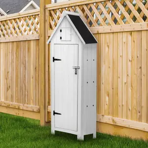 Wooden Garden Storage Shed - White