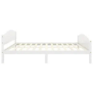 Berkfield Bed Frame White Solid Pine Wood 140x200 cm