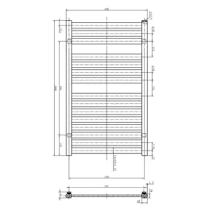 Camden Chrome Heated Towel Rail - 1000x600mm