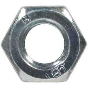 100 Pack of M6 Steel Finished Hex Nuts - 1mm Pitch - DIN 934 Compliant