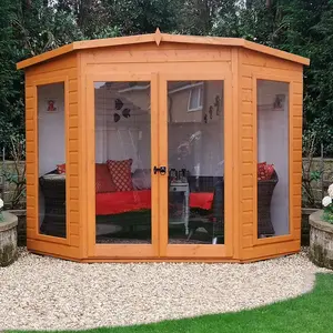 Shire Barclay 8x8 ft & 2 windows Pent Wooden Summer house - Assembly service included