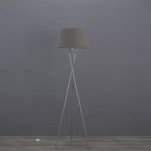 GoodHome Gooban Chrome effect Floor & table lamp