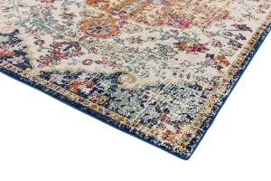 Multi Traditional Easy To Clean Floral Rug Dining Room-160cm X 230cm