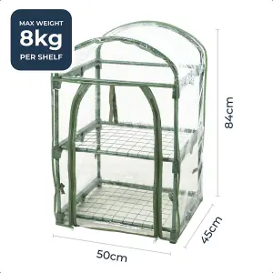 Mini Greenhouse Garden 2 Tier Portable Outdoor Green House Growhouse Garden Structures with Shelving & Cover