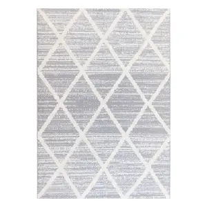 Maya Grey Berber Shaggy Medium Rug, (L)160cm x (W)120cm