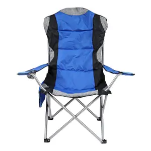 Foldable Padded Camping Chairs with Handy Drink Holder And Magazine Pocket - High Back Camp Chairs