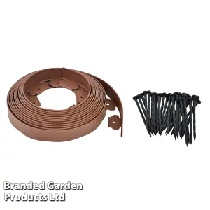 Flexible and Durable Plastic Garden Border Edging 10m Rolls 5cm Tall Easy Installation (Brown)