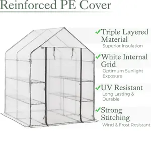 Large Walk In Greenhouse Replacement Cover Grow House Protector - COVER ONLY