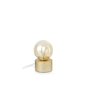 Ideal Lux Perlage Globe Table Lamp Brass