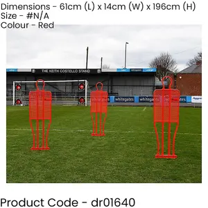 Single 6ft 5 Inch RED Football Mannequin - Set Piece Dummy Defender Training