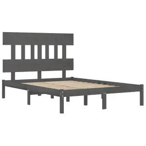 Berkfield Bed Frame Grey Solid Wood 120x200 cm