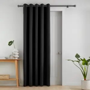 Catherine Lansfield Wilson Blackout Thermal 168x213cm Door Panel Black