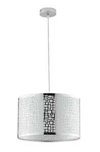 Luminosa MAYA Cylindrical Pendant Ceiling Light Chrome 35x22cm