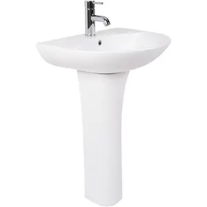 17 Stories Marcott 55mm L x 470mm W White Ceramic U-Shaped Sink with Overflow