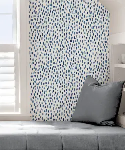 NuWallpaper SLW3701 Bindu Peel & Stick Wallpaper, Blue