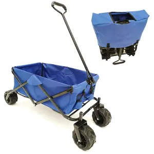 Platinum Folding Trolley Cart, For Festivals, Camping & Garden - 70kg Load Capacity & Durable Wheels, Easy Storage & Cover - Blue