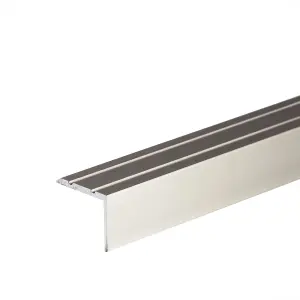 Self-adhesive anodised aluminium anti non slip stair edge nosing trim 900mm x 25mm x 20mm A36 inox