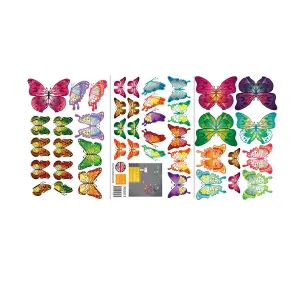 Butterflies Mirror Mirror Stickers Nursery Home Decoration Gift Ideas 48 pieces