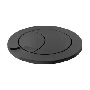 SPARES2GO Universal Toilet Cistern Dual Flush Push Button Kit for 20mm 40mm 50mm 60mm Lid Hole (Matt Black)