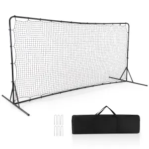 Costway Portable Football Rebounder Net Open Football Goal Net w/ Carry Bag