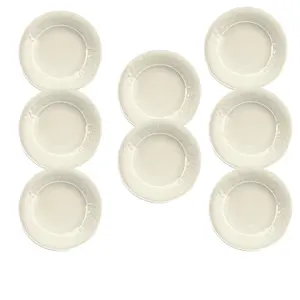 Purely Home Crackle Cream Melamine Dinner Plates - Set of 8