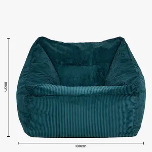 icon Morgan Corduroy Armchair Bean Bag and Pouffe Set Teal Green Giant Bean Bag Chair