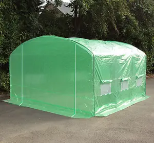 4m x 3.5m + Ground Anchor Kit (13' x 11.5' approx) Pro Max Green Poly Tunnel