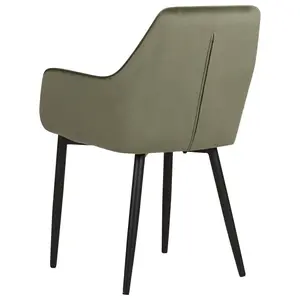 Set of 2 Dining Chairs WELLSTON Velvet Olive Green