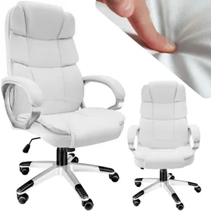 Office Chair Jonas - stepless height adjustment, ergonomic, thick padding - white