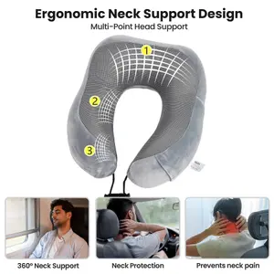 Memory Foam Neck Travel Pillow Lightweight Portable Head Neck Support Pillow