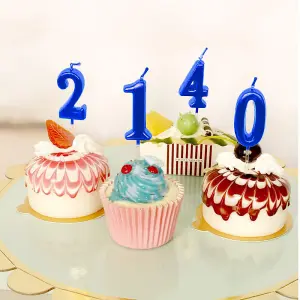 Shatchi Blue 2 Number Candle  Birthday Anniversary Party Cake Decorations Topper