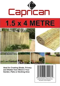 Natural Peeled Reed Screening Roll Garden Screen Fence Fencing Panel H 1.5m x W 4m