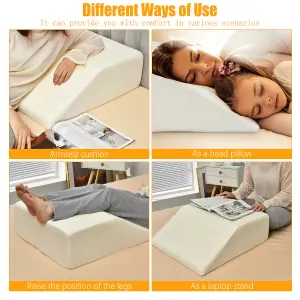 Costway Elevating Memory Foam Leg Rest Pillow Wedge Support Pillow W/ Washable Cover