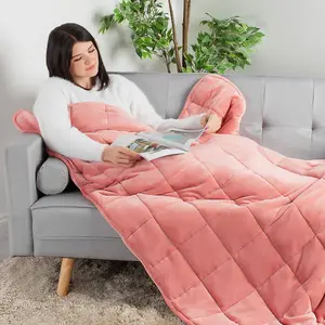 LIVIVO Warm Weighted Blanket 9kg - Great for Adult Therapy, Insomnia, Anxiety, Autism, Calming Stress Relief - Pink, 150x200cm