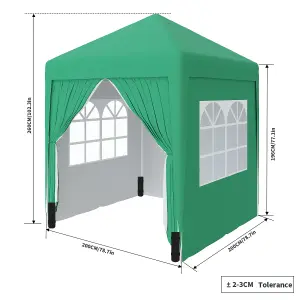 SunDaze Garden Pop Up Gazebo Party Tent Camping Marquee Canopy with 4 Sidewalls Carrying Bag Green 2x2M