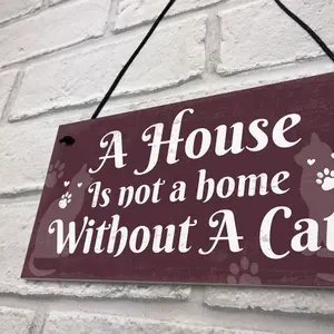 Red Ocean Funny Cat Quote Signs For Home Hanging Plaque Shabby Chic Cat House Friendship Gift