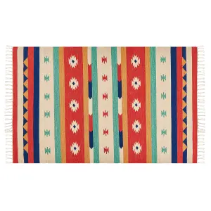 Cotton Kilim Rug 140 x 200 cm Multicolour MARGARA