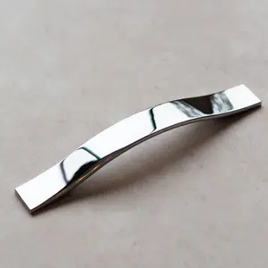 Polished Chrome Kitchen Cabinet Strap Handle 160mm Bedroom Bathroom Furniture Cupboard Door Drawers Wardrobe Replacement