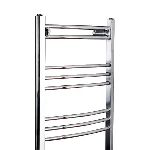 Right Radiators 1200x495 mm Bathroom Curved Heated Towel Rail Radiator Warmer Ladder Chrome