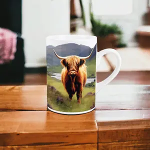 Purely Home Highland Cow Mug - Countryside Farm - Tea Coffee Ceramic Mug Gift/Present