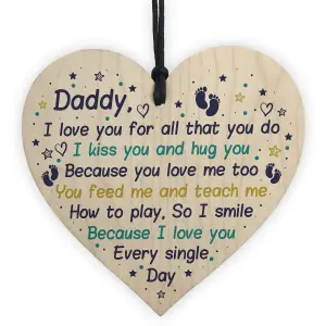 Red Ocean Dad Birthday Christmas Daddy To Be Wooden Heart From Bump Baby Gift Keepsake