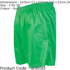 S - GREEN Adult Sports Micro Stripe Training Shorts Bottoms - Unisex Football