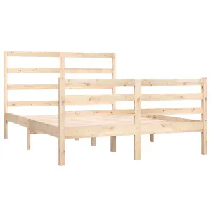 Berkfield Bed Frame Solid Wood Pine 135x190 cm 4FT6 Double