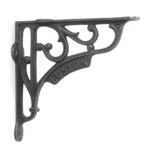 Oakcrafts - Pair of Antique Cast Iron London Euston Shelf Brackets - 150mm x 150mm