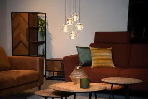 Lucide DILENKO - Pendant light - 31 cm - LED Dim. - 5x3,5W 2700K - Matt Gold / Brass