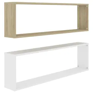 Aycel Cubby Shelf (Set of 2) Gloss White / 30cm H x 100cm W x 15cm D